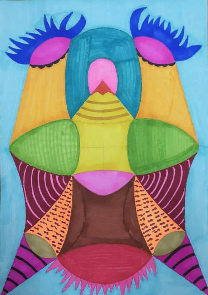 Chen Baogui: Kite that Likes the Mask of Lord, marker pen on paper, 38x53cm 