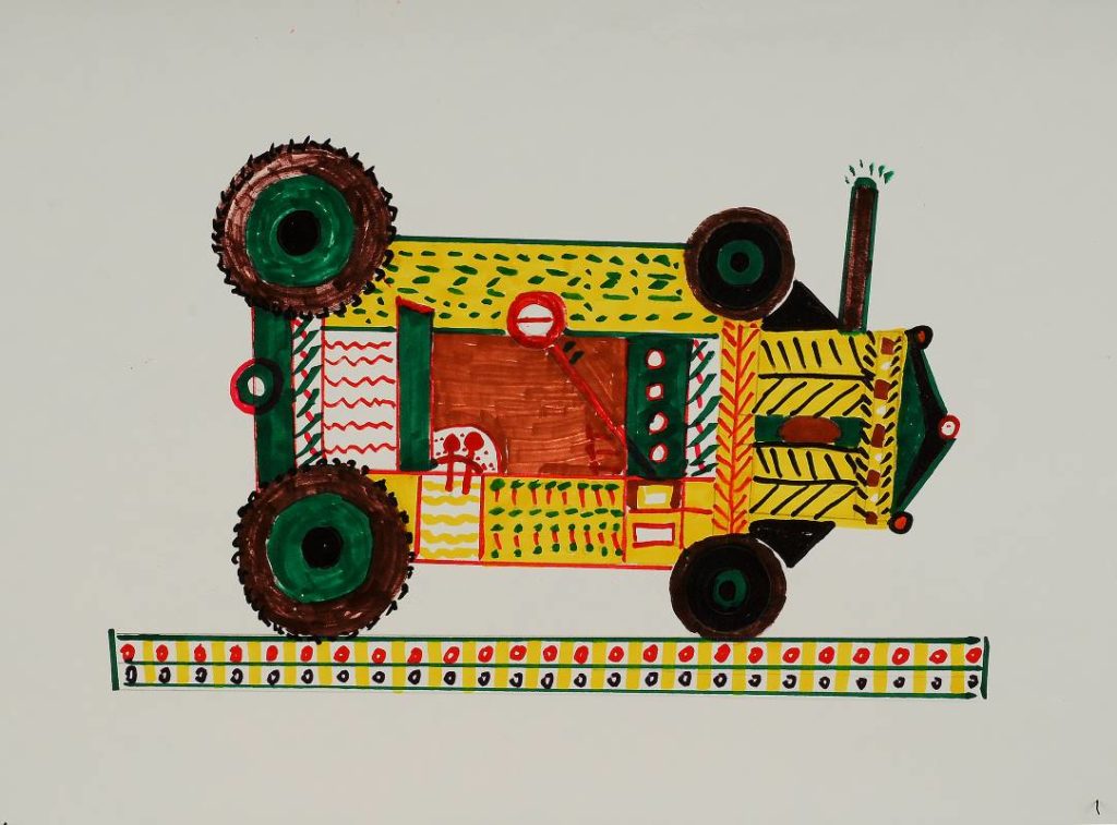 Wang Jun: Tractor, marker pen on paper/52x38cm